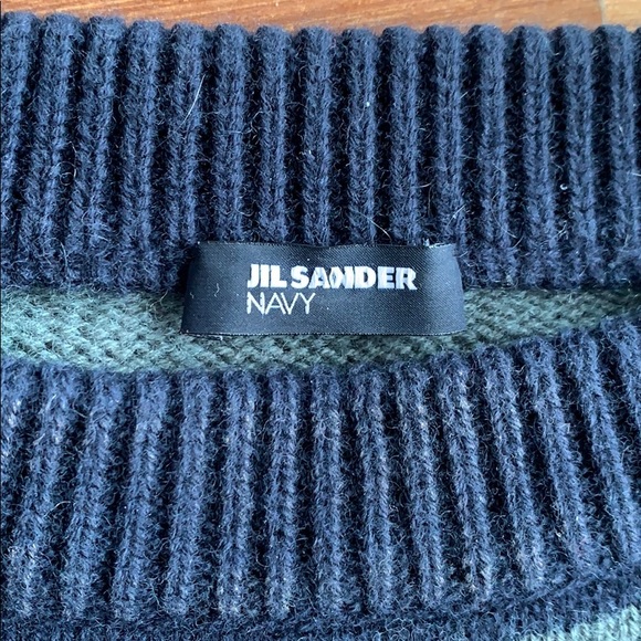 Jill Sander navy blue and kaki green sweater - Picture 2 of 5